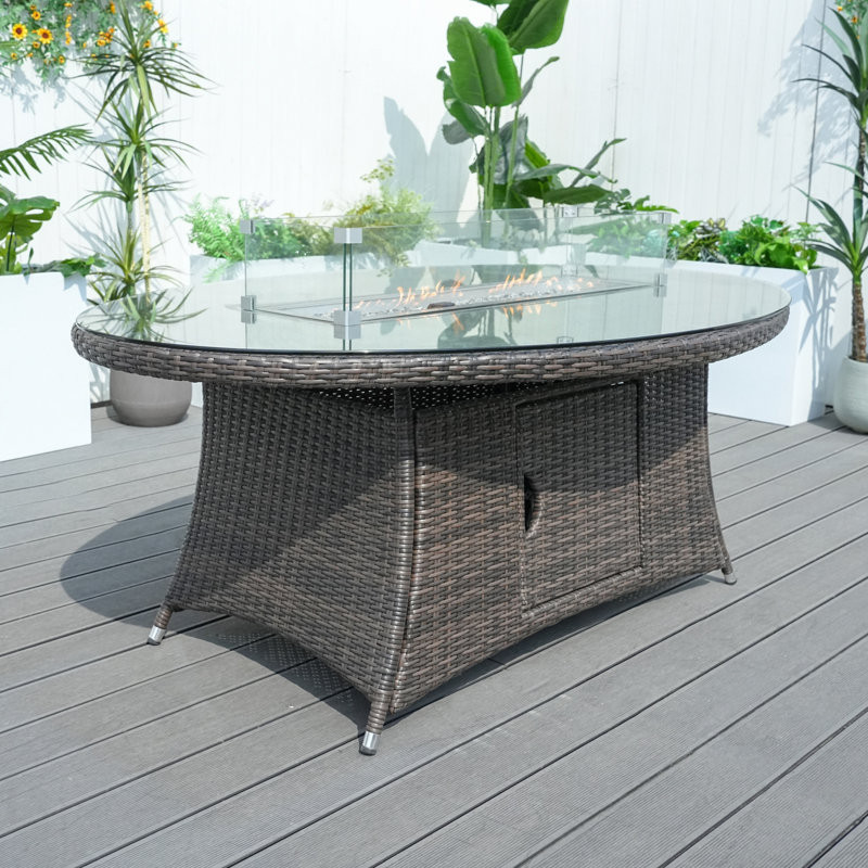 Carshalt 26.38" H x 70.87" W Aluminum Propane Outdoor Fire Pit Table