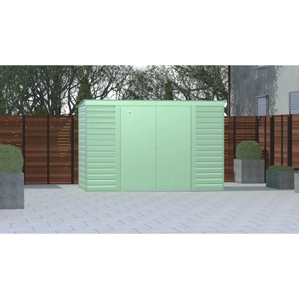 10 ft. W x 4 ft. D Steel Horizontal Storage Shed