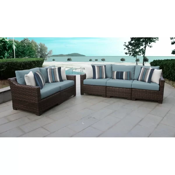 Aelwen 5 - Person Outdoor Seating Group with Cushions