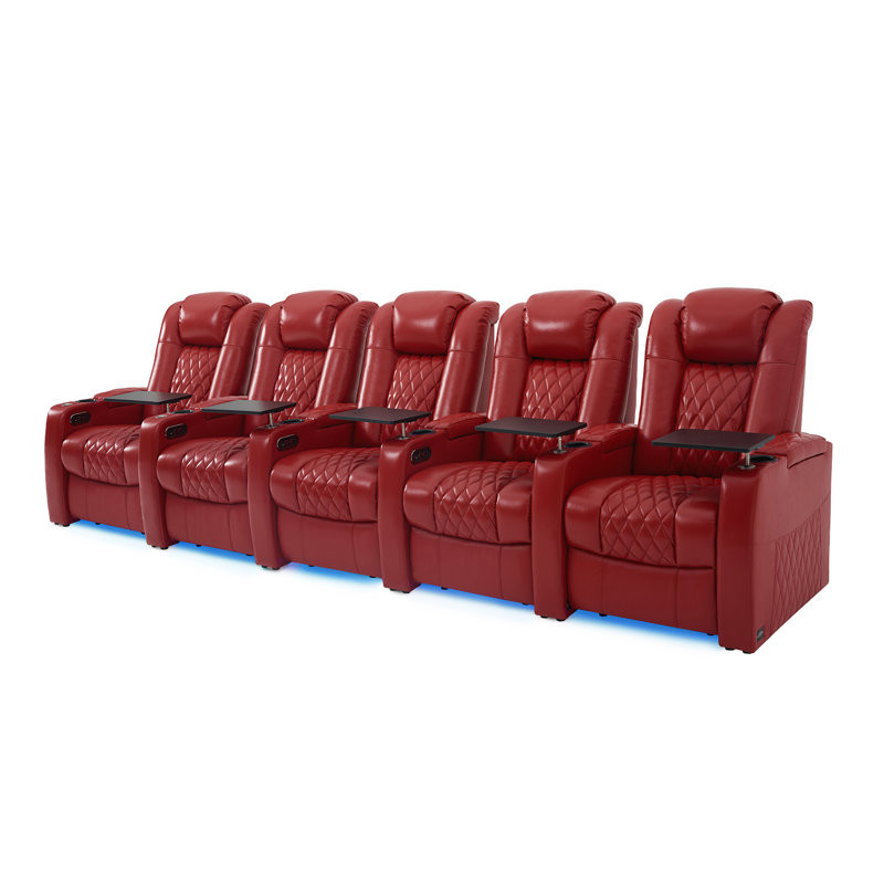 Leather Home Theater Seating Dual Power Movie Theater Chairs Theater Recliner Sofa