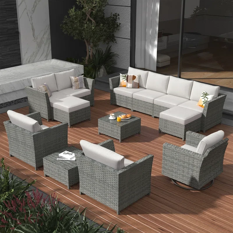 Kirill 9 - Person Outdoor Seating Group with Cushions