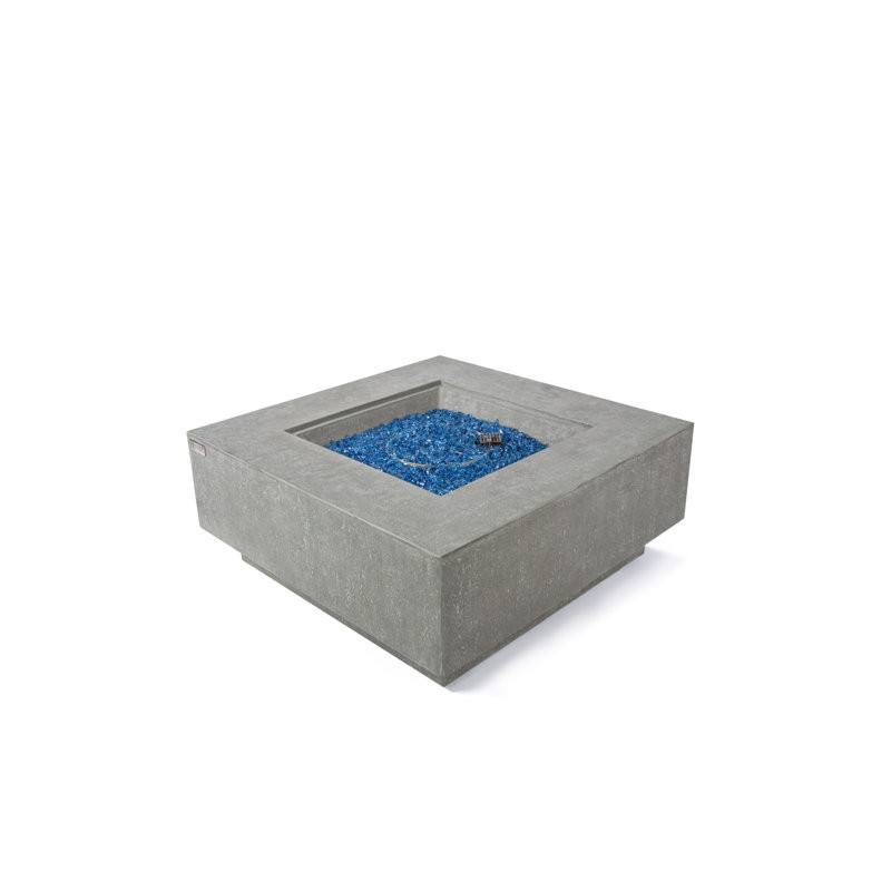 Victoria &Bergen 40" Square Concrete Sandstone Fire Pit Table - by Elementi Plus