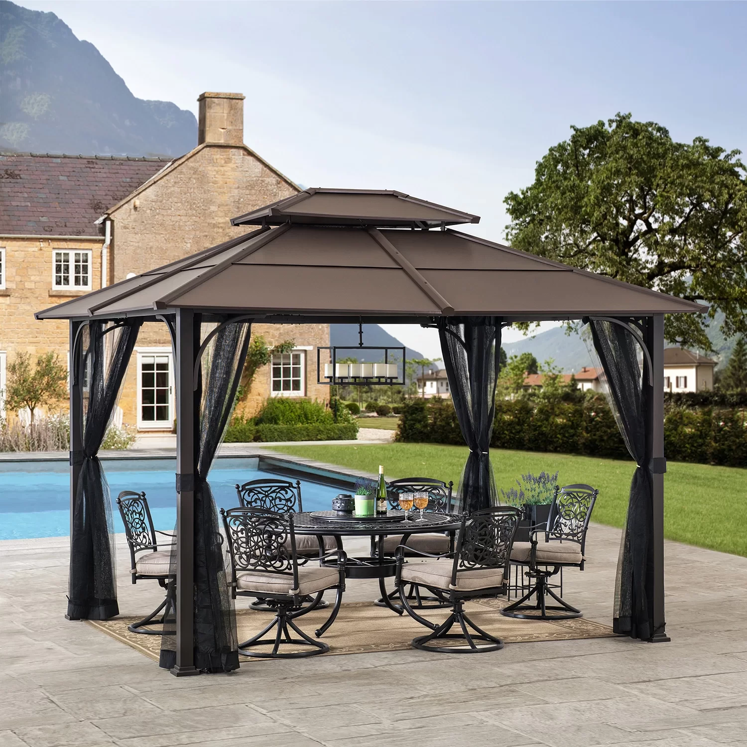 12 Ft. W x 10 Ft. D Steel Patio Gazebo