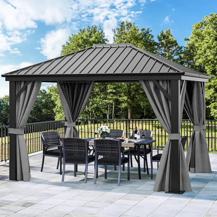 Aluminum Patio Gazebo 12 Ft. W x 10 Ft. D