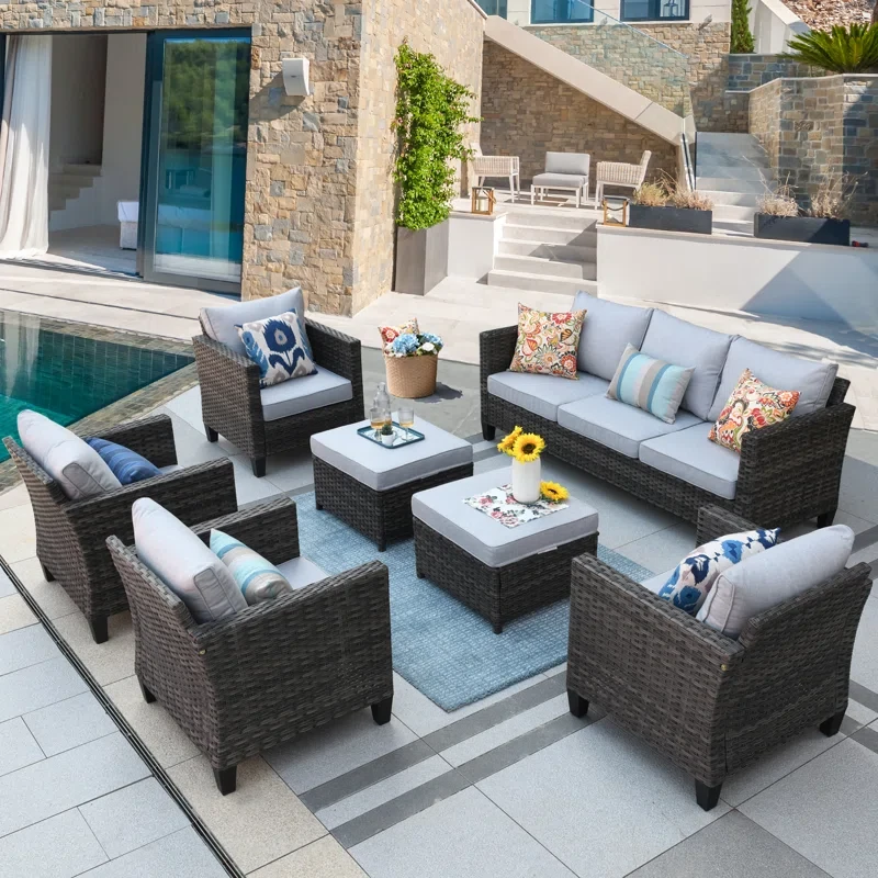 Allcot 7 - Person Outdoor Seating Group with Cushions