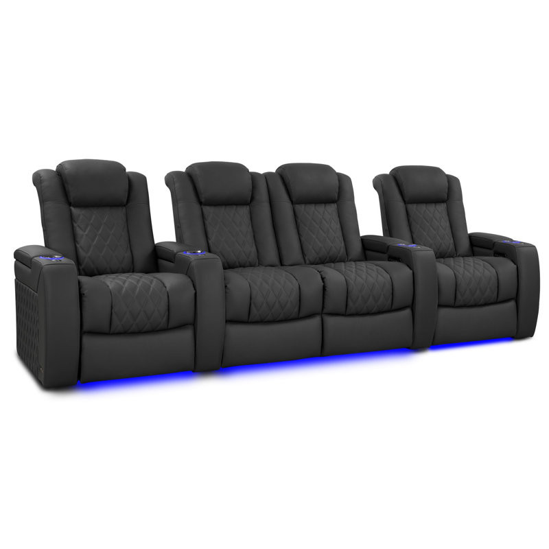 Leather Home Theater Seating with Cup Holder