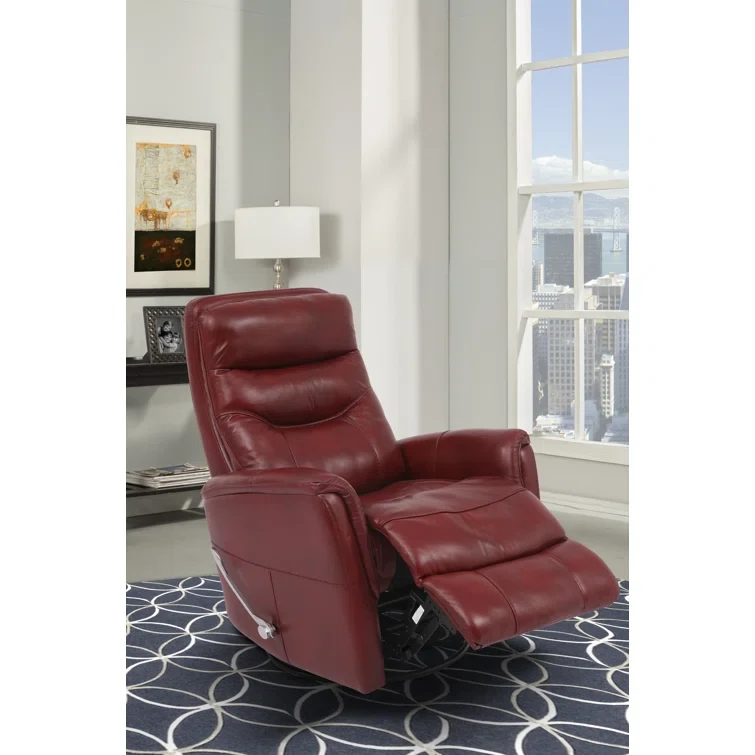 Carren 31" Wide Genuine Leather Swivel Standard Recliner (Set of 2)