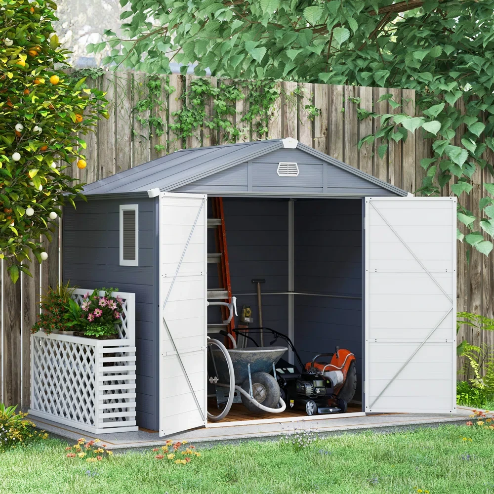 8 ft. W x 6 ft. D Aluminum Horizontal Storage Shed