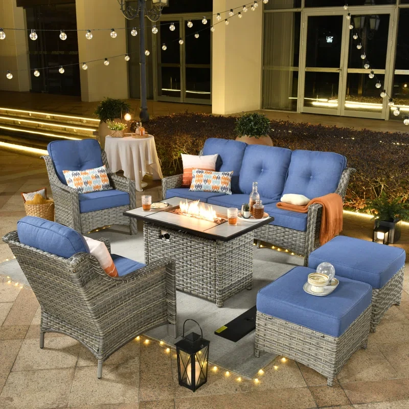 Kluge 7 - Person Outdoor Seating Group with Cushions