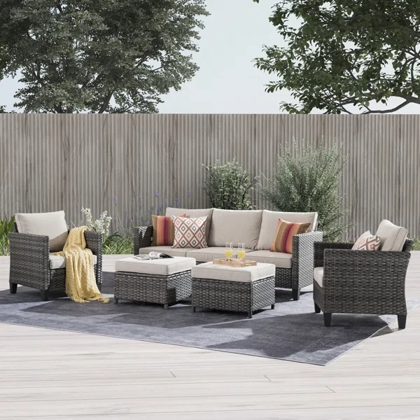 Allcot 5 - Person Outdoor Seating Group with Cushions