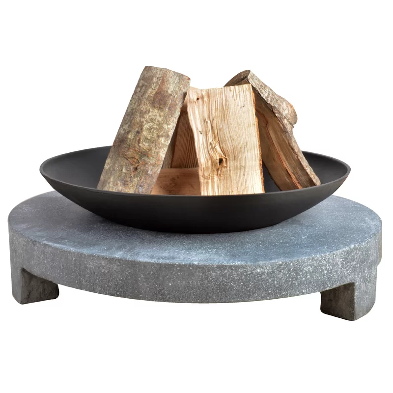 Cast Iron and Stone Wood Burning Fire Pit