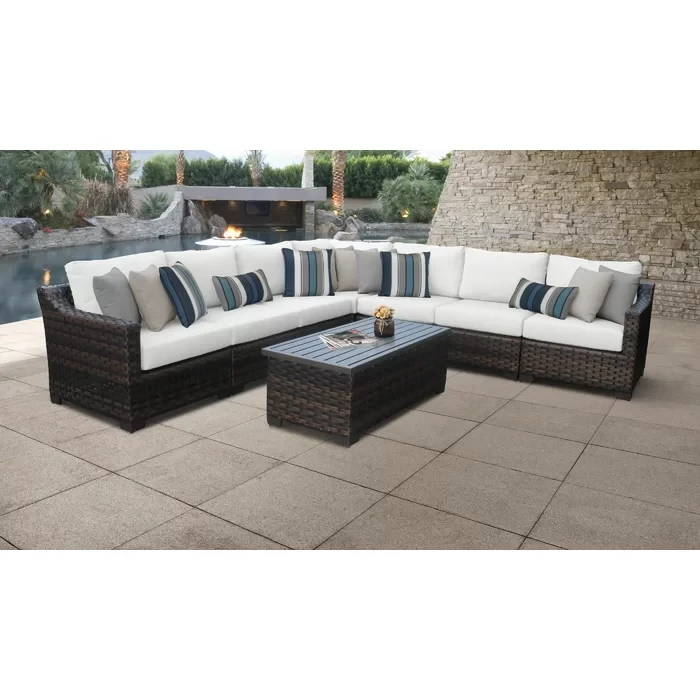 Aelwen 7 - Person Outdoor Seating Group with Cushions