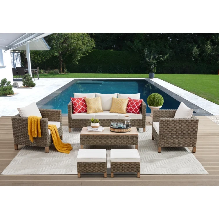 Duponta 6 Piece Sectional Seating Group with Cushions