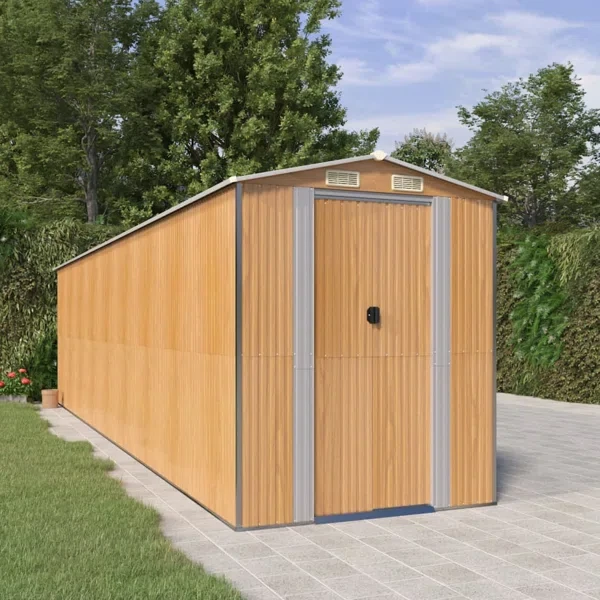 6 ft. 5 in. W x 25 ft. 5 in. D Galvanized Steel Storage Shed