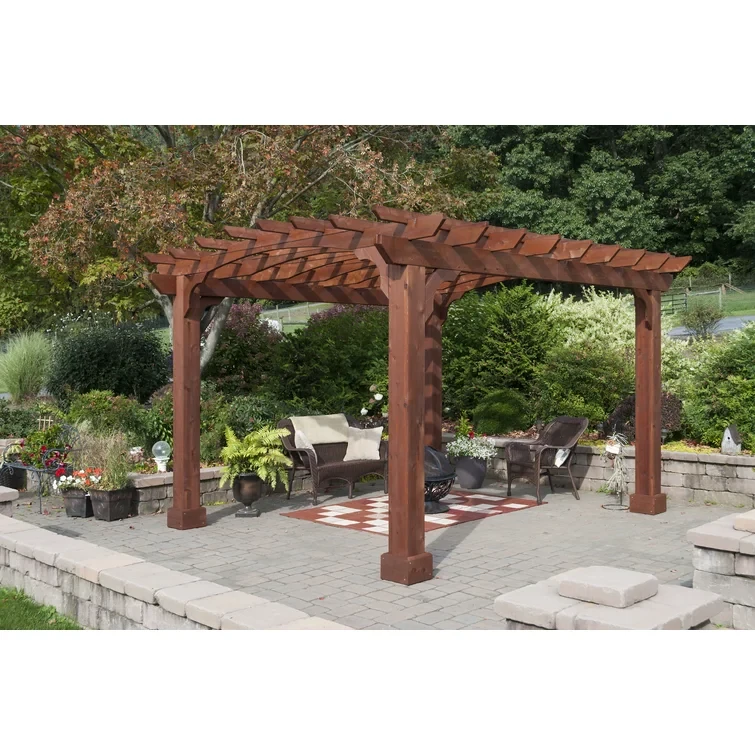 12 Ft. W x 10 Ft. D Solid Wood Pergola