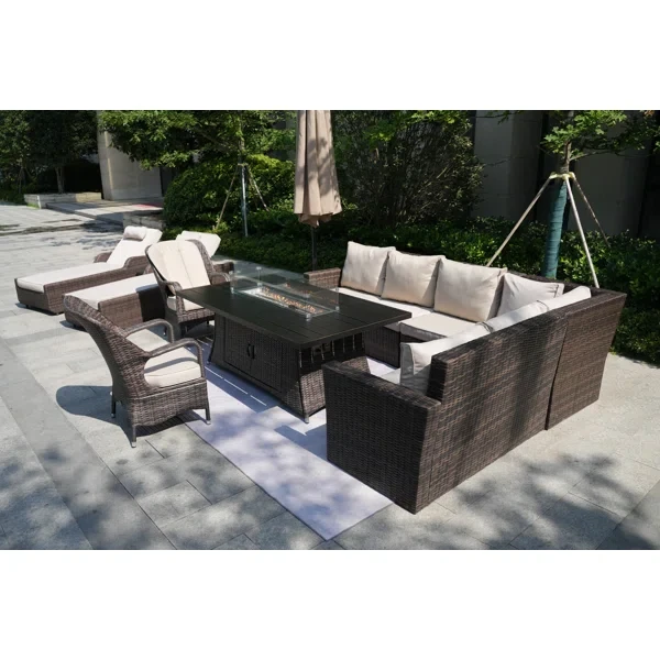 Algird 10 - Person Outdoor Seating Group with Cushions