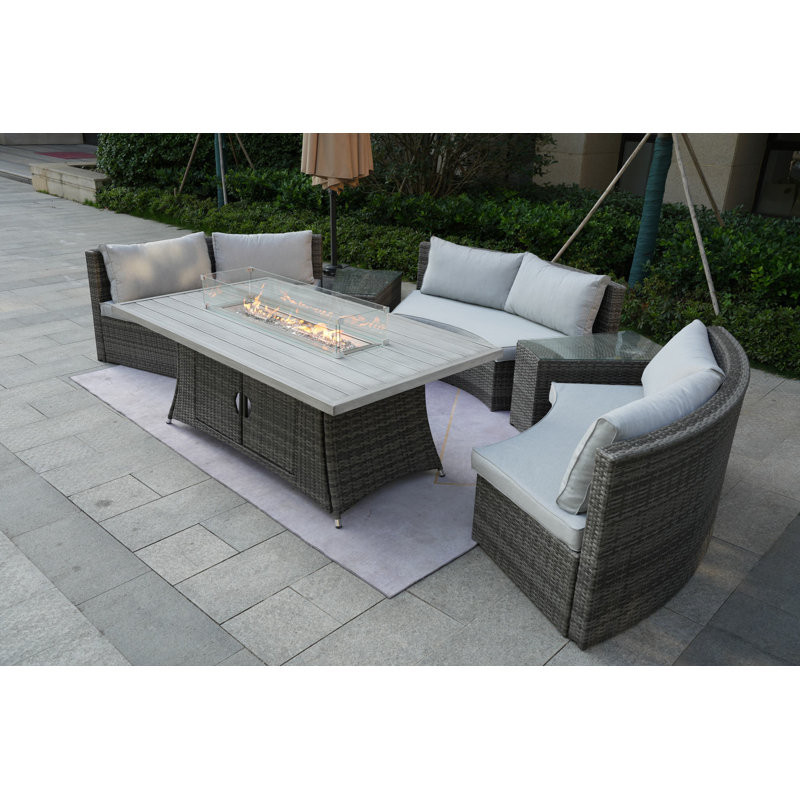 Alseepa 6 - Person Outdoor Seating Group with Cushions