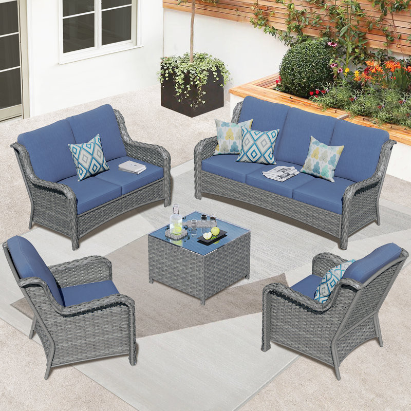 Tommy 7 - Person Outdoor Seating Group With Cushions