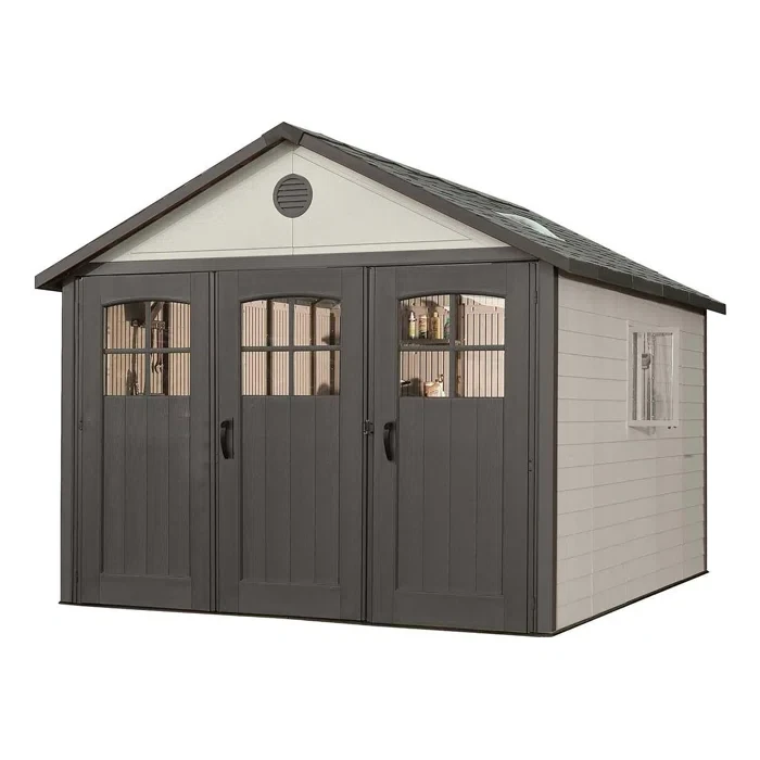 Lifetime 11 Ft. x 11 Ft. High-Density Polyethylene (Plastic) Outdoor Storage Shed with Steel-Reinforced Construction