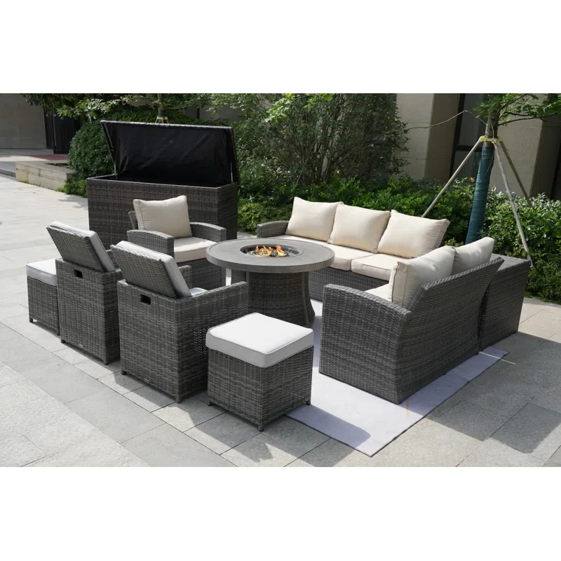 Areefa 10 - Person Outdoor Seating Group with Cushions