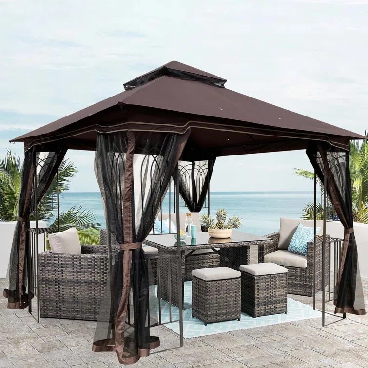 10 Ft. W x 10 Ft. D Steel Patio Gazebo