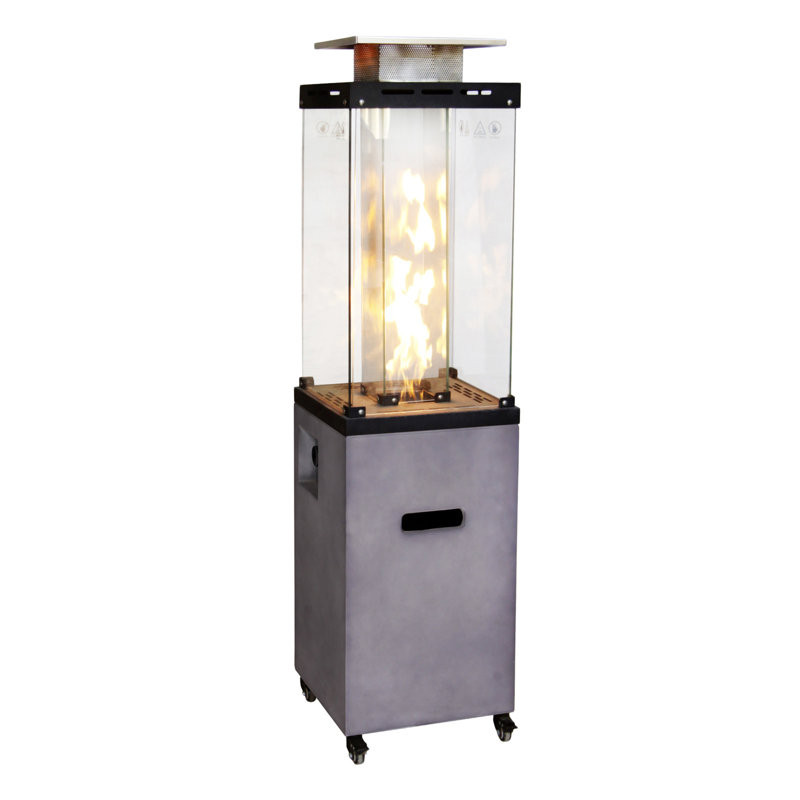 16 Inch X 61 Inch Height Outdoor Propane Gas Fire Heater With Tempered Glass