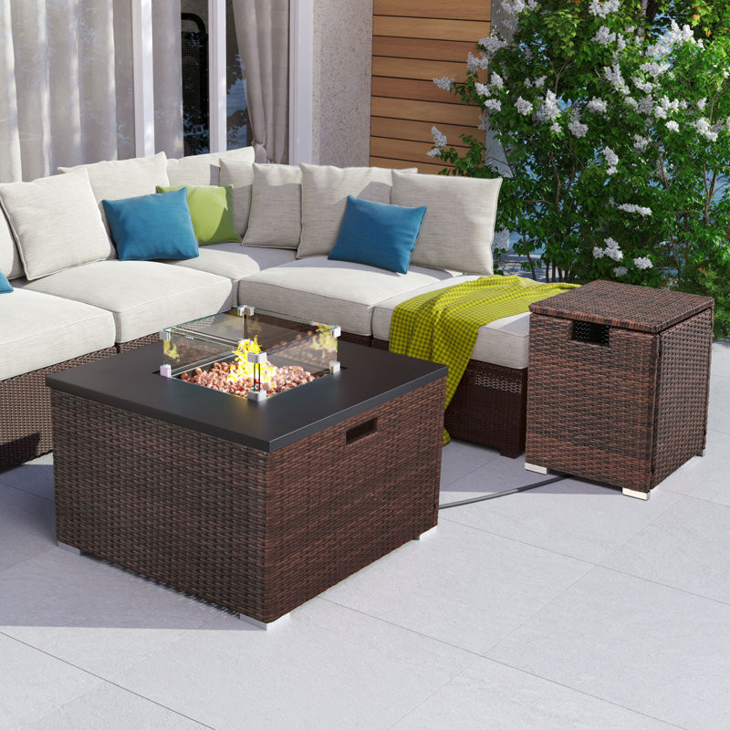 Cozad Polyresin Propane Gas Fire Pit