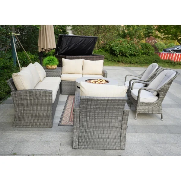 Algird 8 - Person Outdoor Seating Group with Cushions