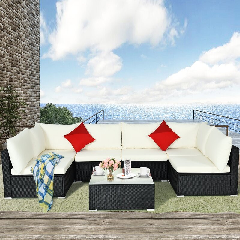 7 Piece  Sectional Seating Group with Cushions