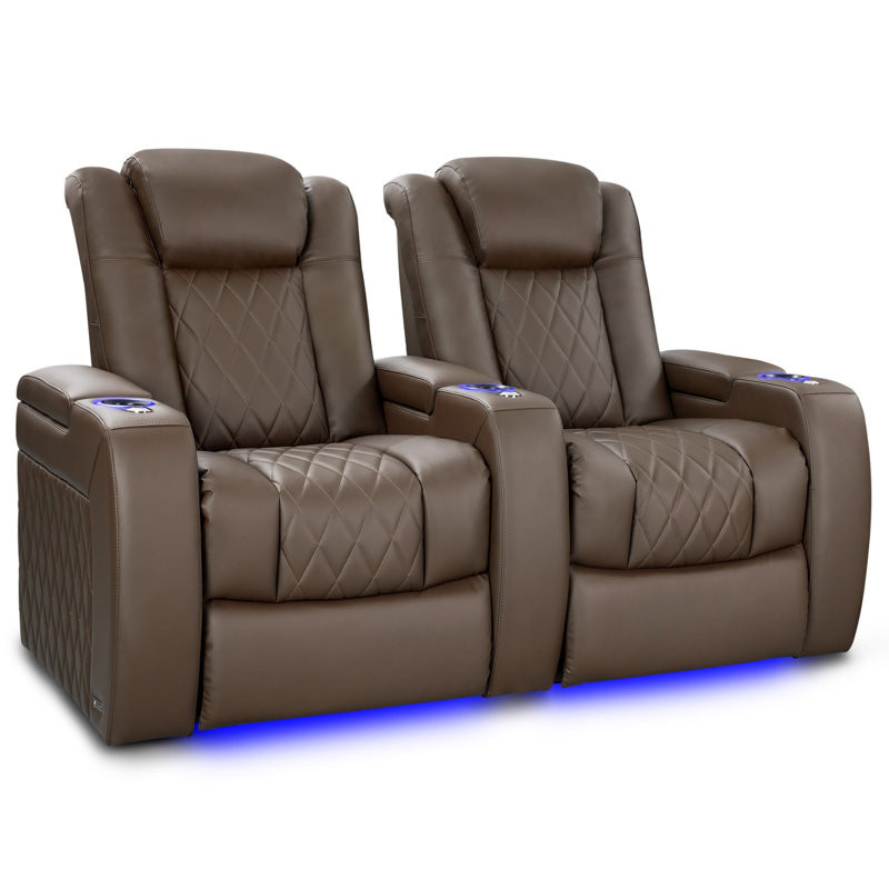 Leather Home Theater Seating with Cup Holder