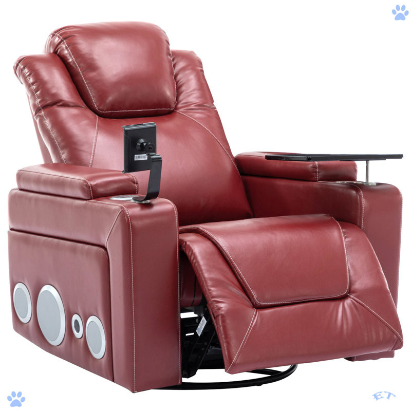 Power Recliner Individual Seat Home Theater Recliner With Surround Sound,Cup Holder,Removable Tray Table,Hidden Arm Storage For Living Room