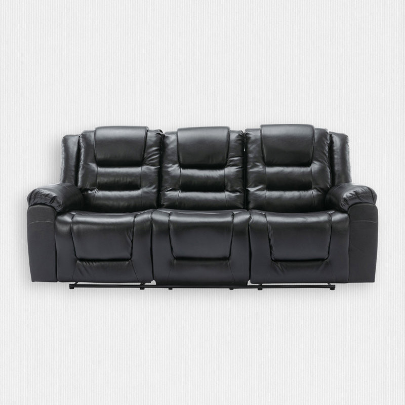 Braflin Faux Leather Home Theater Seating with Cup Holder