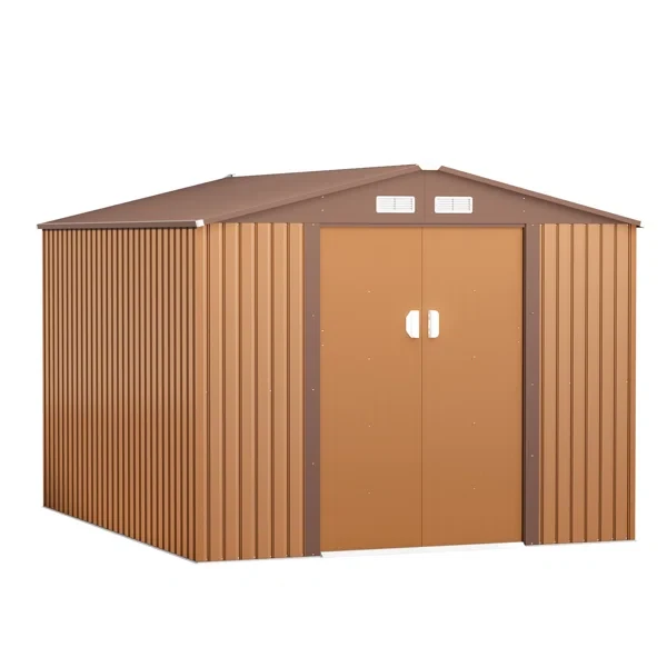 10 ft. W x 9 ft. Galvanized Steel Storage Shed