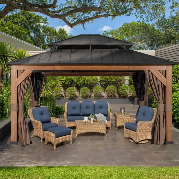 15 Ft. W x 13 Ft. D Aluminum Patio Gazebo