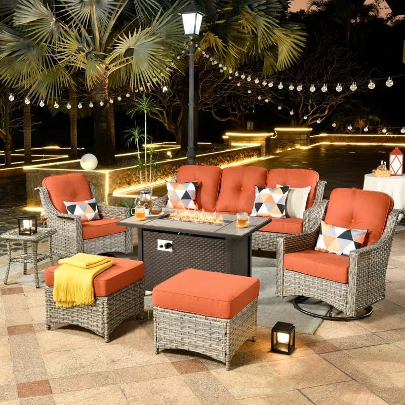 Emanuell 5 - Person Outdoor Seating Group with Cushions