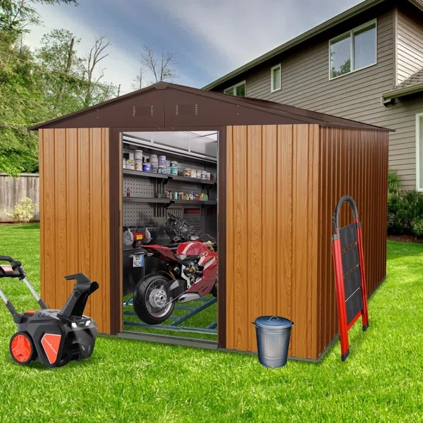 8 ft. W x 10 ft. D Metal Storage Shed