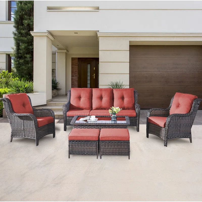 Alleene 5 - Person Outdoor Seating Group with Cushions