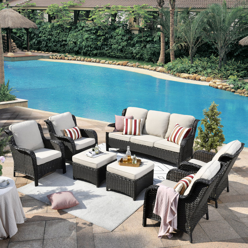 Aaradhya 7 - Person Outdoor Seating Group with Cushions