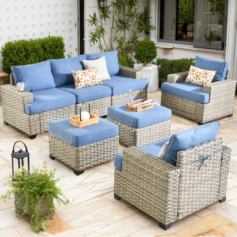 7 - Person Outdoor Seating Group With Cushions