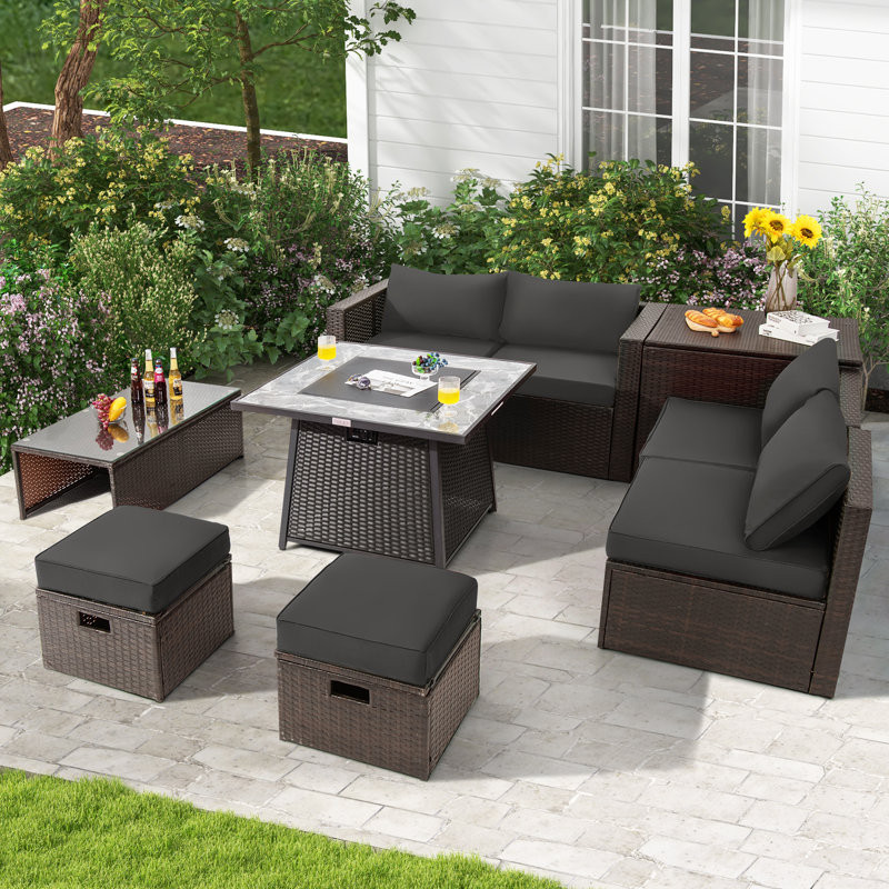 Saabir 6 - Person Outdoor Seating Group with Cushions