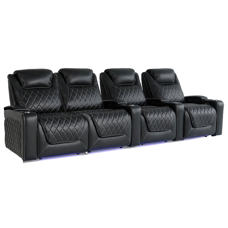 Leather Home Theater Seating with Cup Holder