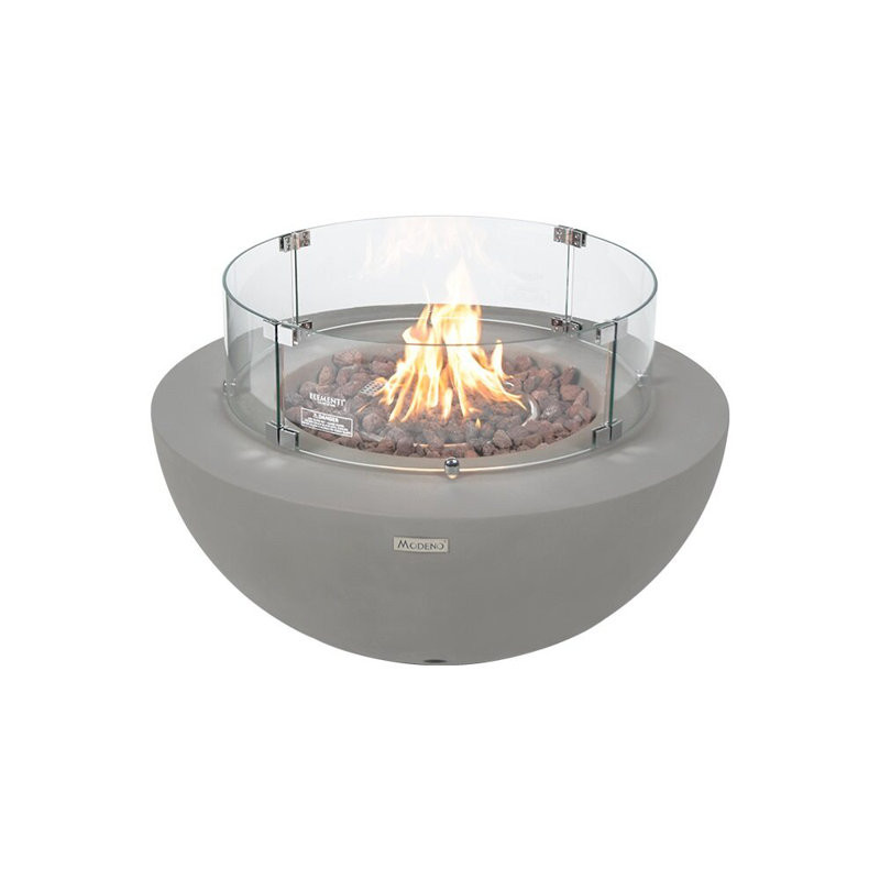 Schoen Roca Outdoor Concrete Fire Table Bowl 15" H x 34" W x 34" D