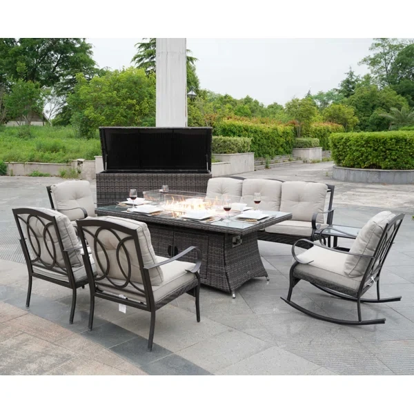 Amairany 7 - Person Outdoor Seating Group with Cushions