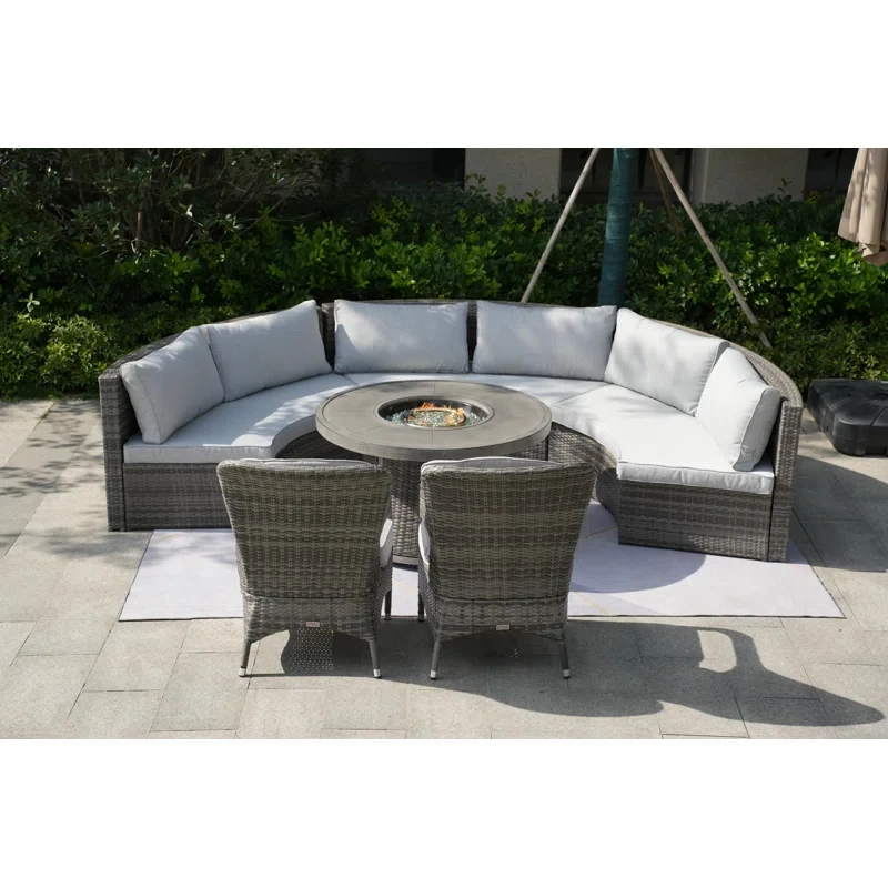 Areefa 8 - Person Outdoor Seating Group with Cushions