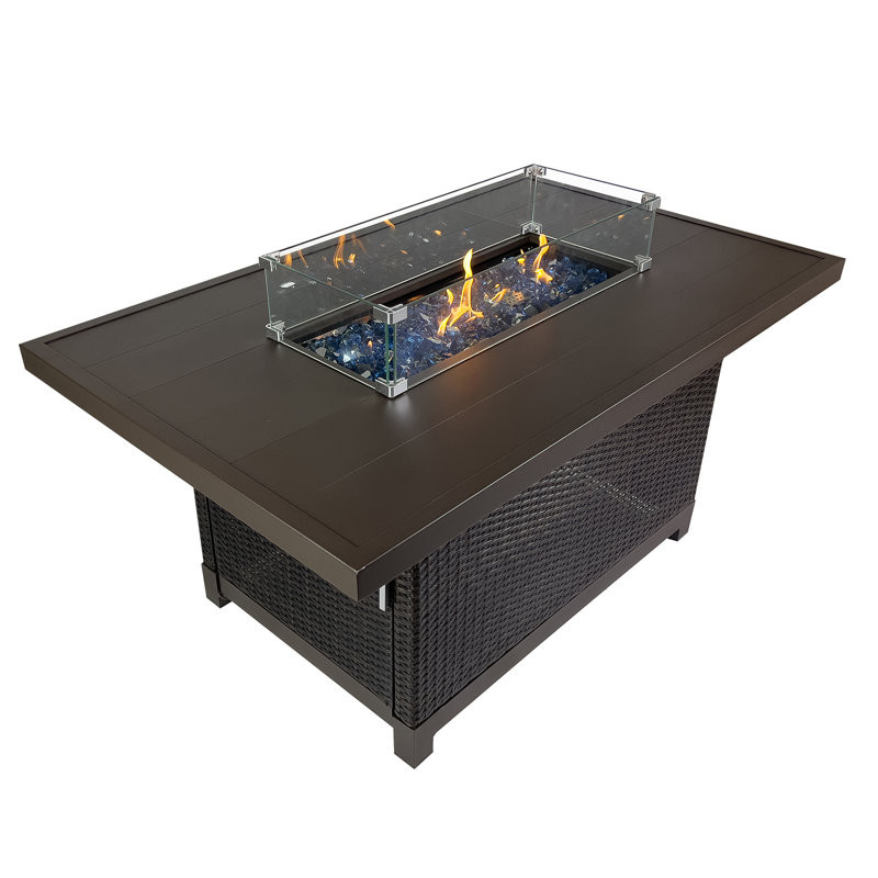 Sheneda Outdoor Propane Fire Pit Table, Gas Fire Pits For Outside, Rectangle Fire Pit Table