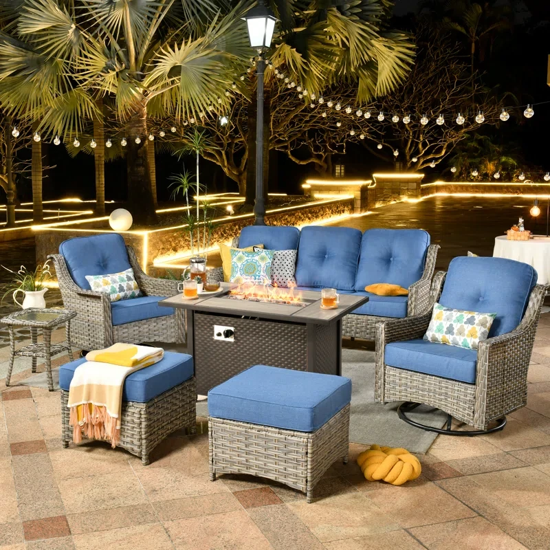 Emanuell 5 - Person Outdoor Seating Group with Cushions