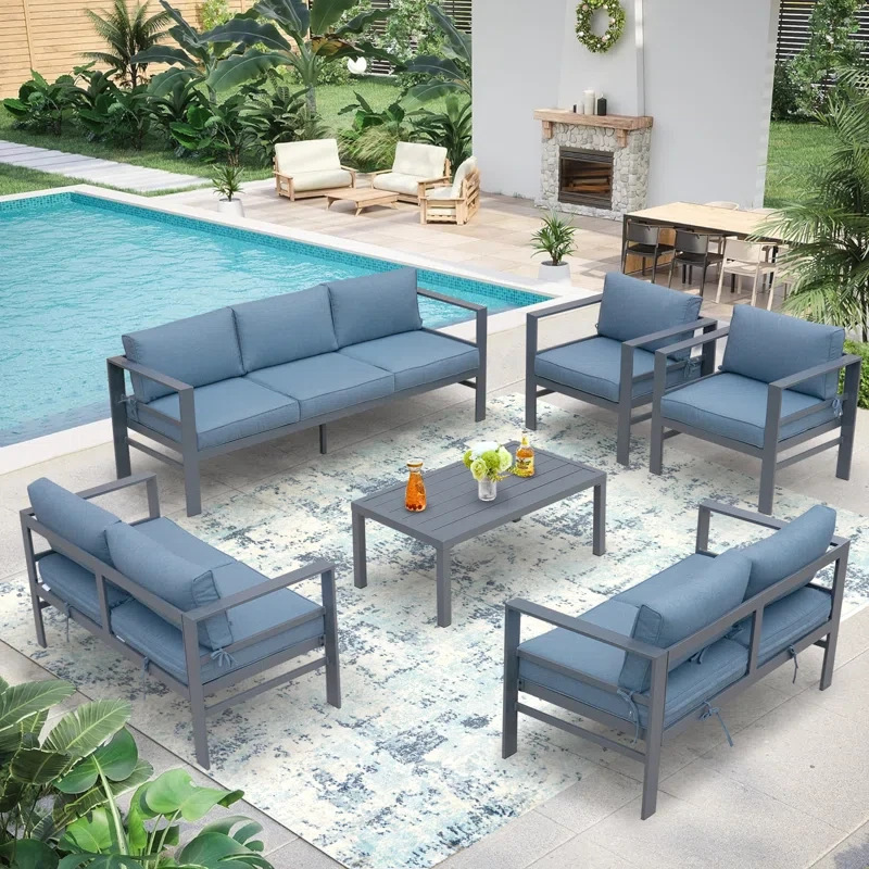 Mckena 7 Piece Sofa Seating Group with Cushions