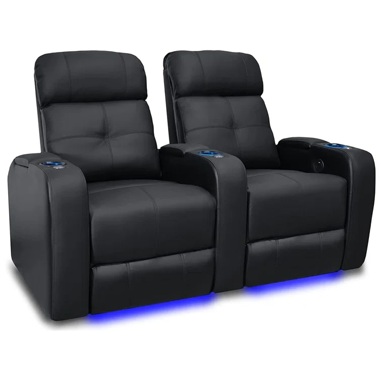 Sehin Leather Home Theater Seating with Cup Holder