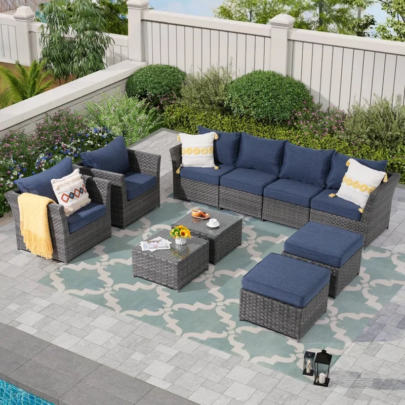 Nikea 8 - Person Outdoor Seating Group With Cushions