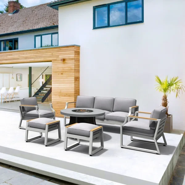 Areefa 7 - Person Outdoor Seating Group with Cushions